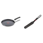 Tefal Day By Day On Poêle à Crêpe 25 cm Antiadhésive Résistante Plaque Electrique Gaz Vitrocéramique Crêpière Facile à Nettoyer Thermo-Signal & Ingenio Spatule à Crêpes, Silicone, 38,1 x 9,2 x 7,2 cm