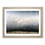 The Monk By The Sea By Caspar David Friedrich Classic Painting Framed Wall Art Print, Ready to Hang Picture for Living Room Bedroom Home Office Décor, Oak A2 (64 x 46 cm)