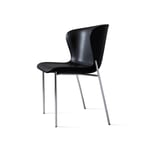 Friends & Founders - Pipe Chair, Chrome Legs - Leather Cat. 5 Dakar 0842 - Ruokapöydän tuolit - Ida Linea Hildebrand - Musta - Nahka/Metalli