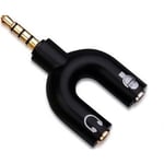 Adaptateur Audio Ecouteur et micro prise jack 3.5 mm male 2 femelle pour PS4 XBOX ONE Couleur Noir - Marque Yuan Yuan