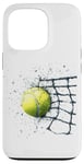 Coque pour iPhone 13 Pro Balle de tennis dans le filet pour les joueurs de tennis