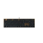 CHERRY KC 200 MX, Mechanical Office Keyboard with Anodised Metal Plate, UK Layout (QWERTY), Wired, MX2A SILENT RED Switches, Bronze/Black