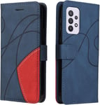 Coque Pour Samsung Galaxy A33 5g, Etui En Cuir Pu Portefeuille Housse Fermeture Magnetique Und Flip Protection Case Avec Antichoc Tpu, Etui A Rabat, Fentes Pour Cartes (Bleu)