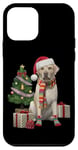 Coque pour iPhone 12 mini Yellow Lab Labrador Bonnet de Père Noël pour chien