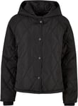 Urban Classics Ladies’ oversized diamond quilted hooded jacket Between-seasons Jacket black