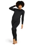 LAPASA Ensemble de sous-Vêtements Thermiques Femme Haut & Bas Maillot de Corps Manches Longues & Pantalon Chaud Automne/Hiver Noir XL