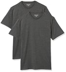 Amazon Essentials Men's T-Shirt Regular-Fit Short-Sleeve Crewneck Pocket, Pack of 2, Charcoal Heather, 3XL Plus Tall