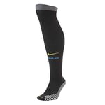 Nike INTER U Stad Otc Sock 3R Socks - Black/Dark Grey/Blue Spark/(Tour Yellow), Large