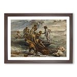 Big Box Art The Miraculous Fish Drought by Peter Paul Rubens Framed Wall Art Picture Print Ready to Hang, Walnut A2 (62 x 45 cm)