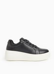 Tu Black Faux Leather Wedge Sole Trainers 3 female