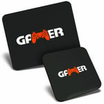 Mouse Mat & Coaster Set - Gamer Logo Gaming Controller  #45125