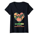 Womens Vintage Love Plant Gardening Lady Because Murder Is Wrong V-Neck T-Shirt