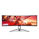 Ecran PC  Gaming incurvé - AOC Agon - AG493UCX2 - 48,8" VA DQHD 1ms 165Hz HDMI DP USB-C HP Réglable hauteur Freesync Premium Pro