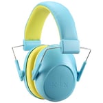 Procase Casque Anti Bruit Enfant, Casque Pliable Réglable Confortable, avec Une Atténuation de NRR 24dB, Serre-tête Souple pour Milieu Bruyant ou Stressant -Bleu