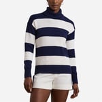 Striped Cotton Turtleneck Sweater - Refined Navy/White