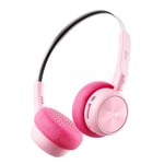 iKF R1 Wireless Retro Headphones On Ear, Vintage Design Headset with Multiple Modes Bluetooth Headphone, Hi-Fi Stereo, 60H Playtime, Built-in Mic, Soft and Lightweight for Phone/PC(Pink)