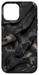 Coque pour iPhone 12 mini Noir Abstrait Checkered Bottomland Camo Pattern for Men and