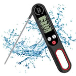 Meat Thermometer Probe Digital Food Thermometer BBQ Kitchen Cooking Instant Read Thermometer Foldable Temperature Probe for Air Fryer Milk Water Sugar Jam Candy LCD Display Auto On/Off