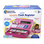 Learning Resources Pretend & Play Calculator Cash Register Pink Cash Register Toy for Kids, Pretend Play Toy Till, Ages 3+ (Amazon Exclusive)