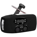 Radio hybride am/fm - rechargeable avec solaire, manivelle et usb - batterie 1000mAh - radio d'urgence - radio compacte pour le camping et l'extérieur