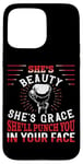 iPhone 15 Pro Max Boxing Girl Vintage She'S Beauty She'S Grace She'Ll Punch Case