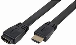 Pro Signal High Speed HDMI Lead with Ethernet Male to Female Extension Low Profile, 2m Black