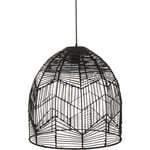 Privatefloor - Lampe de plafond en rotin noir - Lampe suspendue au stile Boho Bali - Le Noir