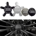 4-Pack - Audi Centrumkåpor / Hjulnav Emblem - Bil Silver 60 mm