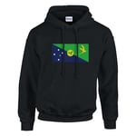 Christmas Island Flag Hoodie i svart Svart XL