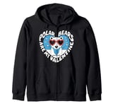 Polar Bears Are My Valentine Cute Polar Bear Valentines Day Zip Hoodie