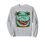 Relaxing Sloth Hammock Don’t Care Funny Tropical Palm Tree Sweatshirt