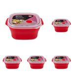 Good 2 Heat Plus Microwave Steamer with Removable Steamer Tray, 2.6L, Red, BPA Free and Dishwasher Safe (Pack of 5)