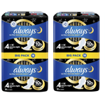 Always Ultra Secure Night Sanitary Towels with Wings, Size 4, 36 Towels