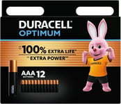 Duracell Optimum AAA Batteries (12 pack) Alkaline Batteries 1.5V Brand New