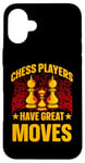 Coque pour iPhone 16 Plus Les joueurs d'échecs ont de grands mouvements King Queen Checkmate Fun