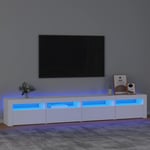 vidaXL Tv-bänk med LED-belysning vit 240x35x40 cm 3152762