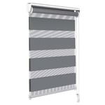 VOUNOT Day and Night Zebra/Vision Window Double Roller Blinds Grey55 x150 cm