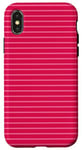 Coque pour iPhone X/XS Rose vif rayé girly esthétique Preppy Stripe