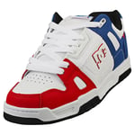 DC Shoes Stag Mens Red White Blue Skate Trainers - 8 UK