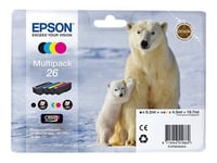 Epson 26 Multipack Easy Mail Packaging - Pack de 4 - 19.7 ml - noir, jaune, cyan, magenta - originale - cartouche d'encre - pour Expression Premium XP-510, XP-520, XP-600, XP-605, XP-625, XP-700...