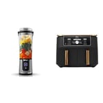 Ninja Blast Blender portable, 530 ml, mini blender sans fil puissant, rechargeable, BC151EUBK + Ninja Foodi MAX Dual Zone Air Fryer, 2 Tiroirs, 9,5L, 6-en-1, Exclusivité Amazon AF400EUCP