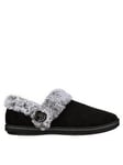 Skechers Button Open Quarter Slipper W/ Memory Foam - Black, Black, Size 4, Women