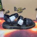 NEW!! DR MARTENS GRYPHON HDW BLACK BRANDO LEATHER SANDALS SIZE UK 12