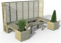 Forest Garden 8 Seater Wooden Patio Set - Natural