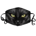 best& Black Cat Face C_over Washable Funny Cloth Face Madk Reusable Protection for Christmas Holiday Women Man Gift Decorations 7X4.3 in (18X11 cm)