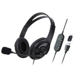 Wired USB Headset with Microphone Type-C for  Skype Office Call Center 1Set U9L6