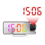 Led Digital Projection Clock  180°Rotation  Screen Date Time Temperature1793