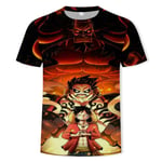 YZJYB Hommes Adulte One Piece Famille 3D Imprimer T-Shirt Chat avec Drôle Monkey D. Luffy Graphique Col Rond Casual Top Tee Chemises pour Les Fans D'anime,X~Large