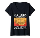 Womens My Tuba and me low Notes high Spirits Tuba V-Neck T-Shirt