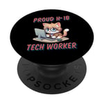 Fier H1B Visa Tech Worker et futur travailleur de chat immigrant PopSockets PopGrip Adhésif